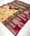 Pv 01 By Rajtex Cotton Printed With Weaving Border Saree